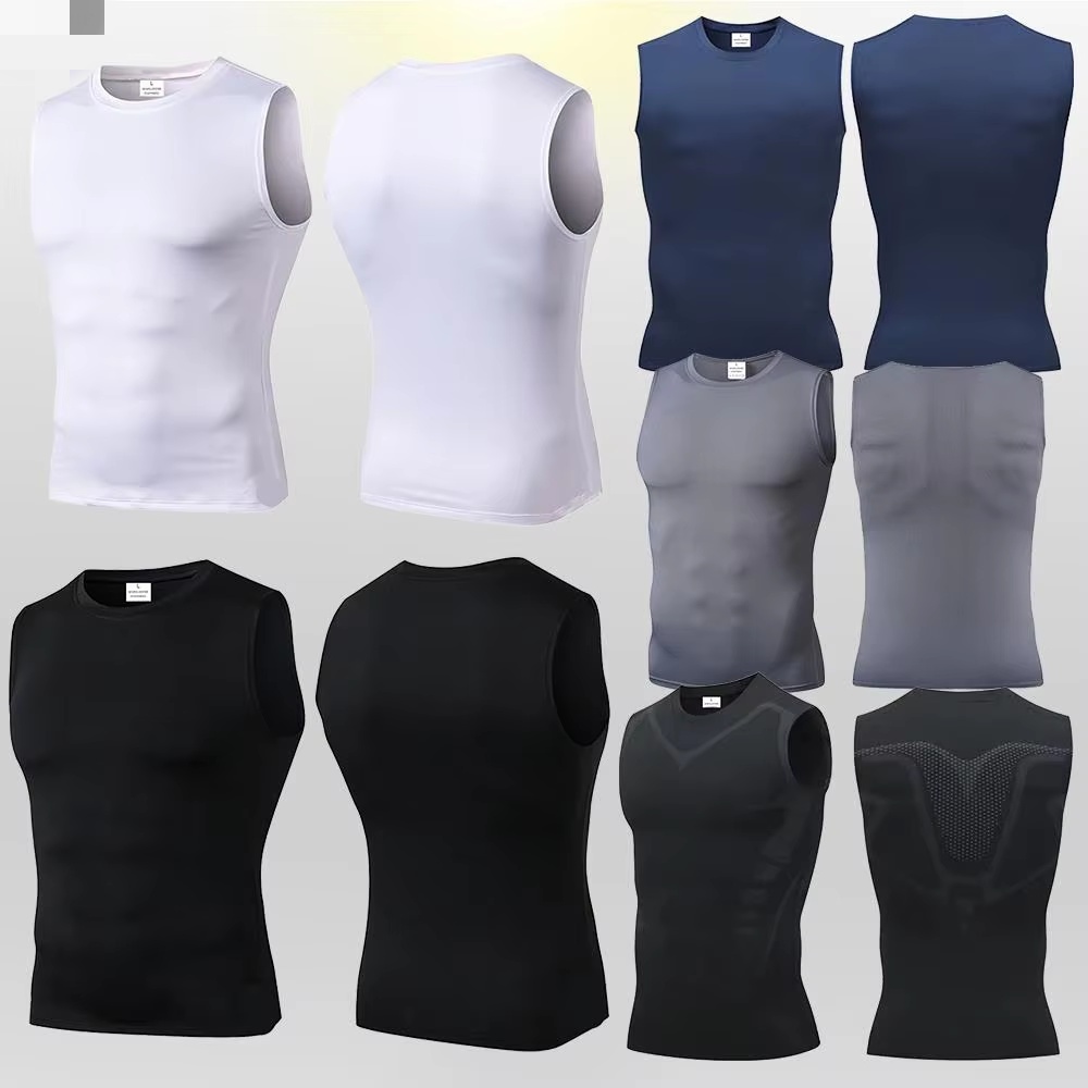 Health Wellness And Fitness - Canotta a Compressione da Uomo, Maglia